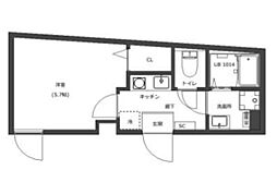 Lotso亀有 1Kの間取図画像