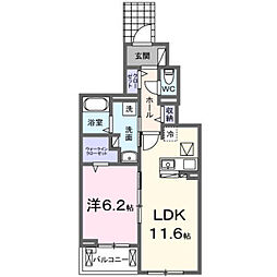 ボヌール・ド・コルザ 1LDKの間取図画像
