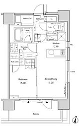 ザ・パークハビオ代々木 3階1LDKの間取り