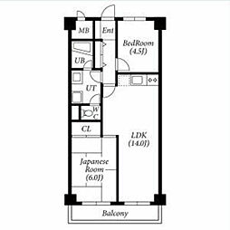 ウエルストンハイツ 2LDKの間取図画像
