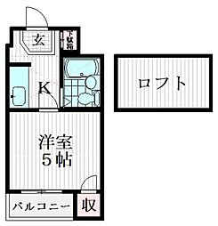 ルネ下北 3階1Kの間取り