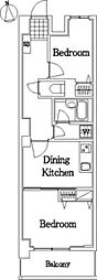 ライオンズプラザ聖蹟桜ケ丘 2DKの間取図画像