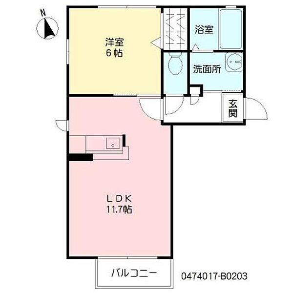 モンポエーム　II棟 B0203｜大分県大分市古国府６丁目(賃貸アパート1LDK・2階・40.41㎡)の写真 その2