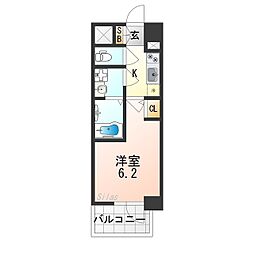 エスリード長居公園PARKAVENUE 1Kの間取図画像