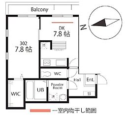 ハーミットクラブハウス西谷横浜 1DKの間取図画像