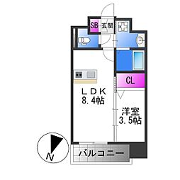 大阪市東成区玉津2丁目マンション 1LDKの間取図画像