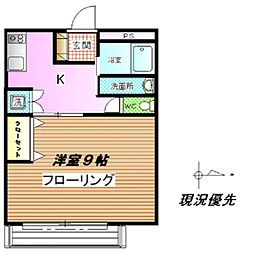 パークサイドヒル 1Kの間取図画像