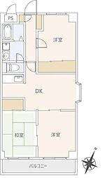 第5千代田マンション 3DKの間取図画像