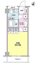 セジュール市ケ尾 1Kの間取図画像