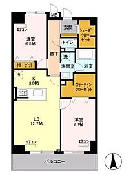 ロイヤルパークスシーサー 2LDKの間取図画像