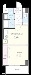 ラベールジン 1DKの間取図画像