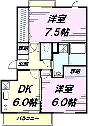 コートエレガンスElle-J 2DKの間取図画像