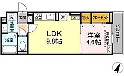 JR中央線 吉祥寺駅 4.6kmの賃貸アパート 3階1LDKの間取り