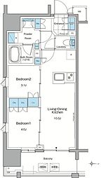 ルフォンプログレ赤羽マークス 2LDKの間取図画像