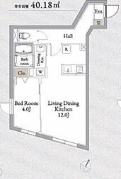 トリビュート西大井 1LDKの間取図画像
