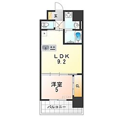 グランクレンツ尼崎 1LDKの間取図画像