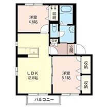 グランシード小山　Ｂ 00102 ｜ 栃木県小山市大字土塔247-20（賃貸アパート2LDK・1階・52.75㎡） その2