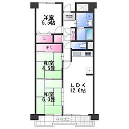ドミール有住光明池 3LDKの間取図画像
