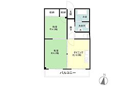 香陵コーポ 2DKの間取図画像
