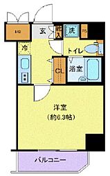 東急池上線 千鳥町駅 徒歩3分の賃貸マンション 3階1Kの間取り