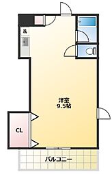 リズ松ヶ丘 ワンルームの間取図画像