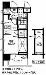 レジディア大森東 ワンルームの間取図画像