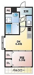 エンブレイス博多駅南 1DKの間取図画像
