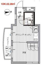 サンリーノ経堂 1DKの間取図画像