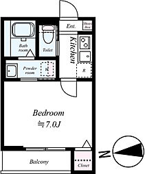 坂戸市中富町アパート 1Kの間取図画像