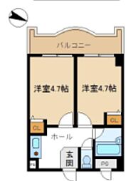 アソシエ横浜 2Kの間取図画像