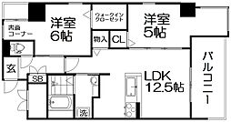 テラス天の川 2LDKの間取図画像