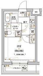 ECREDE横濱吉野町 1Kの間取図画像