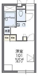 レオパレスセルジェール 1Kの間取図画像