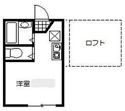 フロントフィールド中幸町 2階ワンルームの間取り