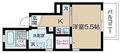 フォレストバレー豊町 1Kの間取図画像