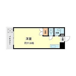 金隈アネックス 3階ワンルームの間取り