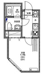 柏市北柏3丁目アパート 1Kの間取図画像
