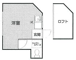 コーポ寺前 ワンルームの間取図画像