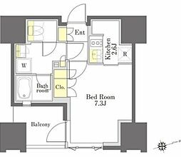 びゅうリエットグラン新宿戸山 1Kの間取図画像