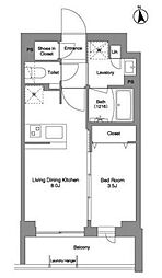 コンフォリア戸越公園 4階1LDKの間取り