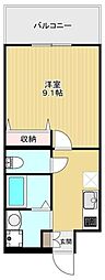 サンコウハイム 1Kの間取図画像
