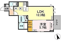 Asset-Court調布ヶ丘 1階1LDKの間取り