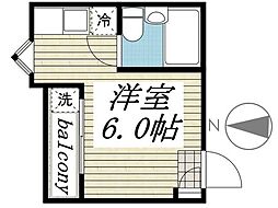 メゾン・ド・ラシーヌ ワンルームの間取図画像