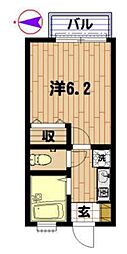 パークスクエア石神井公園 2階1Kの間取り