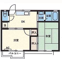 ハイツトモエ 2DKの間取図画像