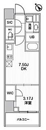 SEASONFLATS柿の木坂 1DKの間取図画像