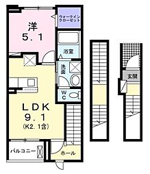 ウインピー 1LDKの間取図画像