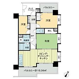 ライオンズマンション多摩川緑地 3LDKの間取図画像