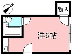 ミユキハイツ ワンルームの間取図画像