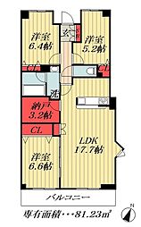 JR総武線 本八幡駅 徒歩16分の賃貸マンション 5階3SLDKの間取り